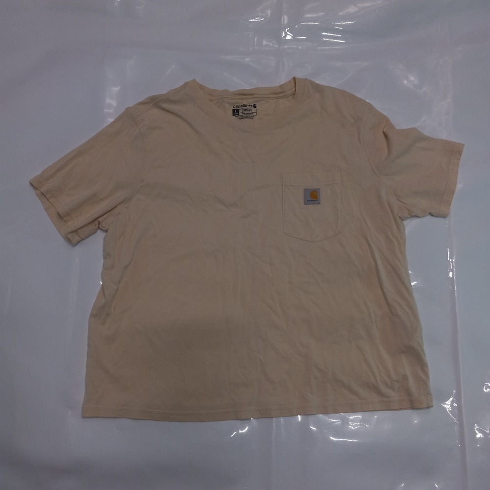 Carhartt Loose Fit Pocket T-Shirt Tan Beige Short Sleeve Logo Womens Large